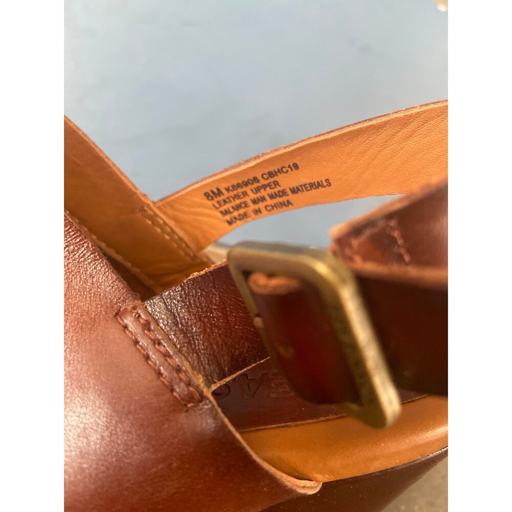 Kork-Ease Hanelle brown leather stacked heel mules with back strap - Picture 4 of 8